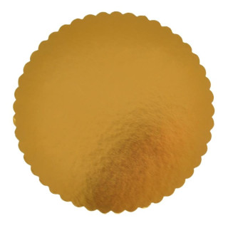 Podkład pod tort 32cm 2mm okrągły złoty karbowany